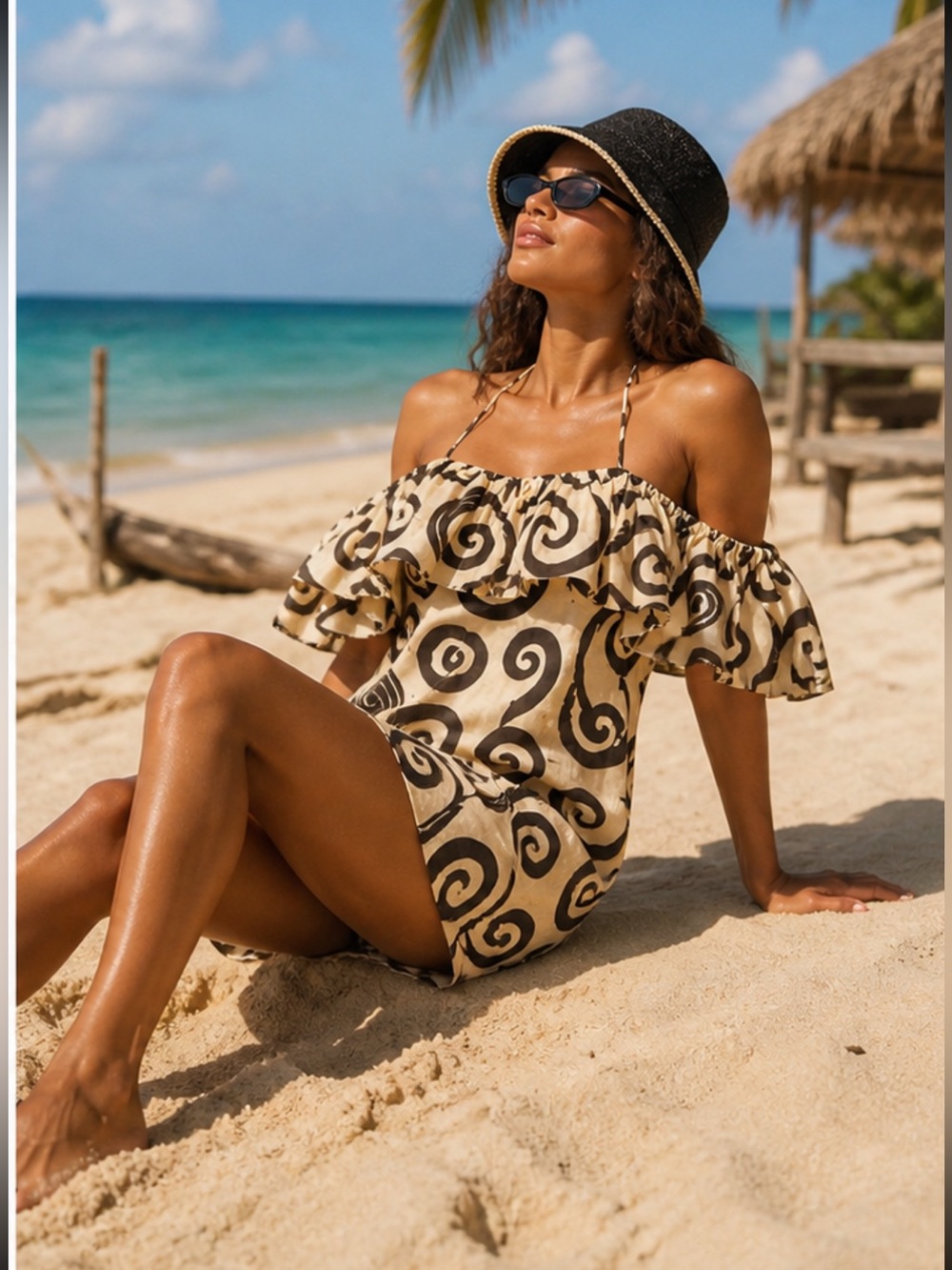 NWT The Wolf Gang Mirador Linen Off Shoulder Mini Dress Size L